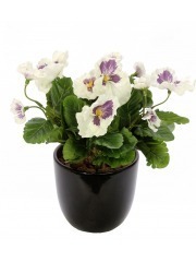 Pensée artificielle blanche et mauve