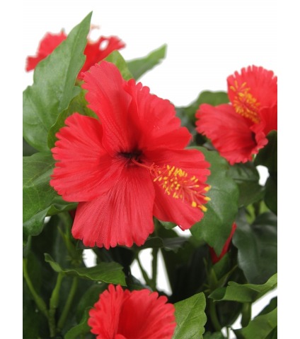Hibiscus artificiel rouge