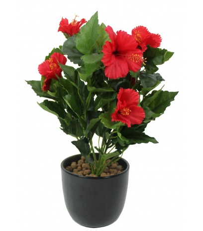 Hibiscus artificiel rouge