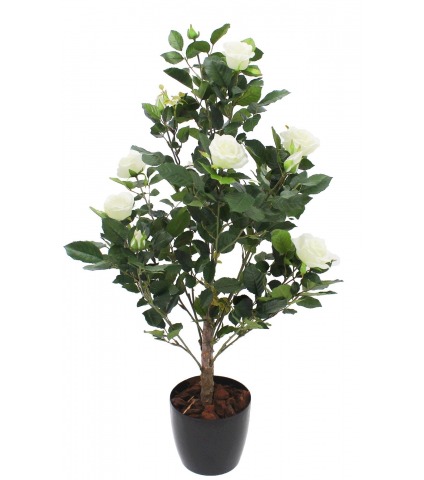 Grand rosier blanc artificiel
