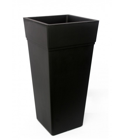 Pot carré haut anthracite