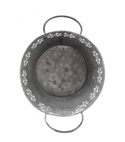 Pot zinc dentelle