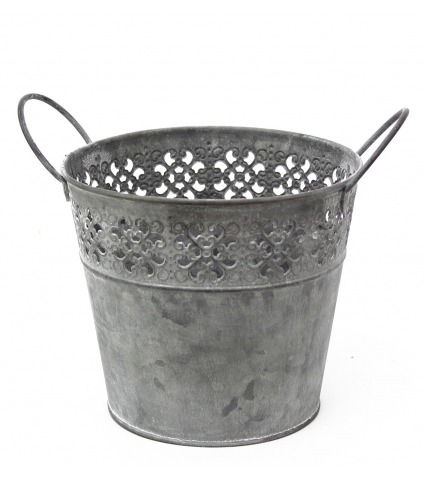 Pot zinc dentelle