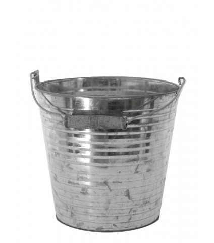 Seau en métal poignée bois