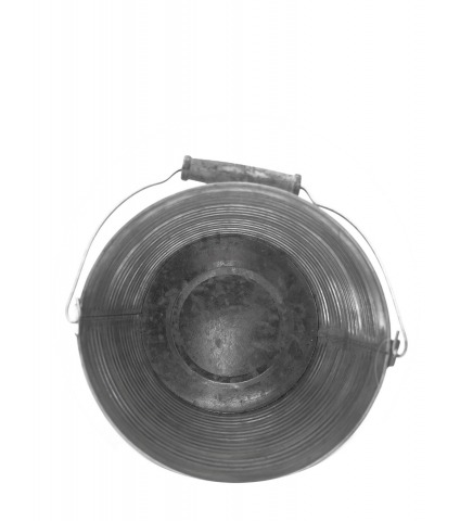 Seau en métal poignée bois