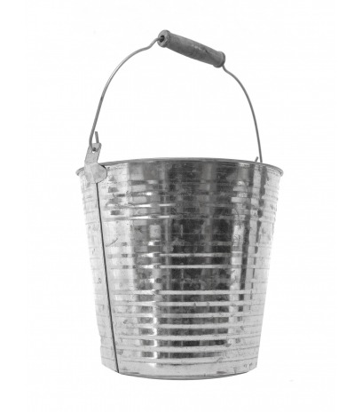 Seau en métal poignée bois