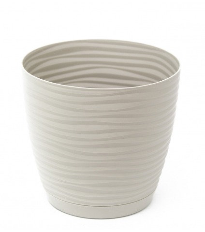 Pot rond zébré gris clair