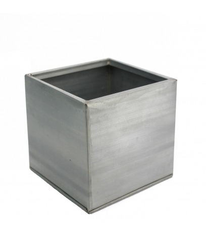 Cache-pot cubique titanium