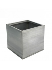 Cache-pot cubique titanium