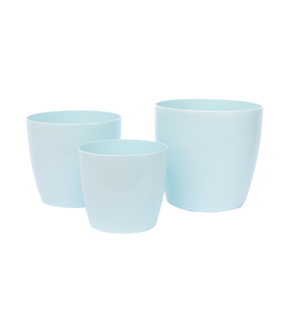Pot rond plastique bleu ciel