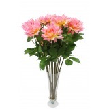 Bouquet de dahlias roses artificiels