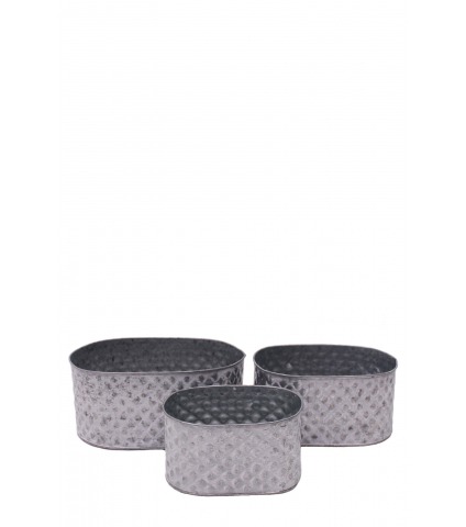 Jardinière texturée en zinc