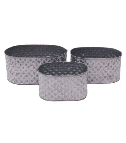 Jardinière texturée en zinc