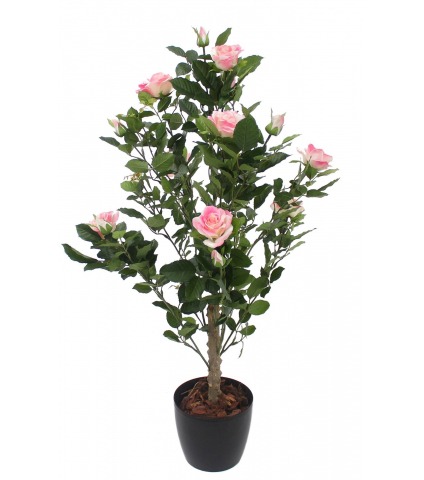 Grand rosier rose artificiel