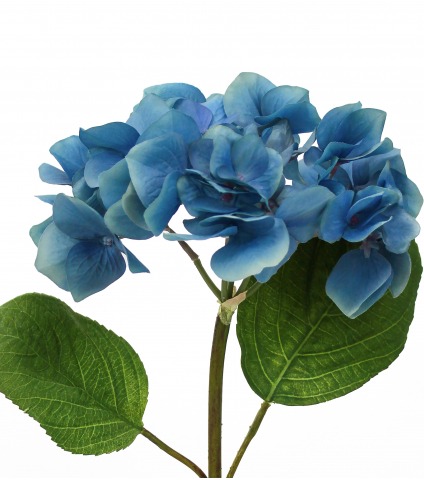 Tige d'hortensia artificielle bleue