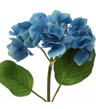 Tige d'hortensia artificielle bleue