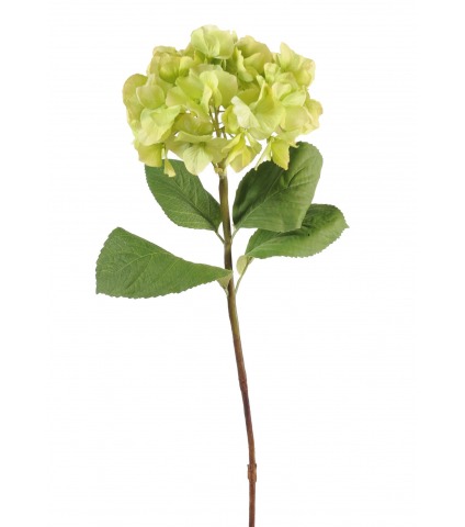 Tige d'hortensia artificielle verte et jaune