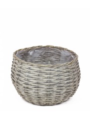 Cache-pot en osier tressé