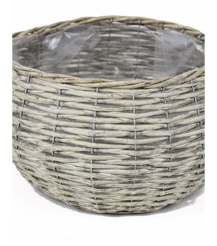 Cache-pot en osier tressé