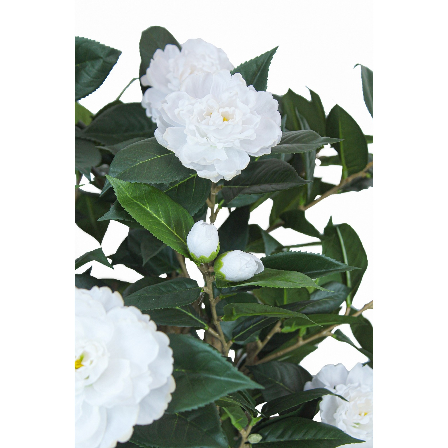 Décoration Intérieur Réaliste 2 Camélias Artificiels 120cm | 24 Fleurs Rouges | Plastique Réaliste | Décoration Intérieur Fleur Artificielle Interieur