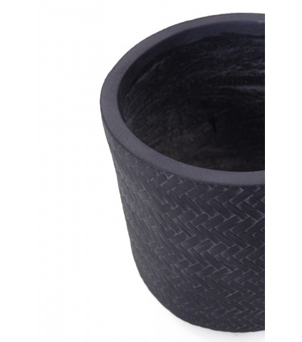 Pot rond anthracite structuré
