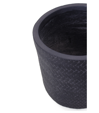 Pot rond anthracite structuré