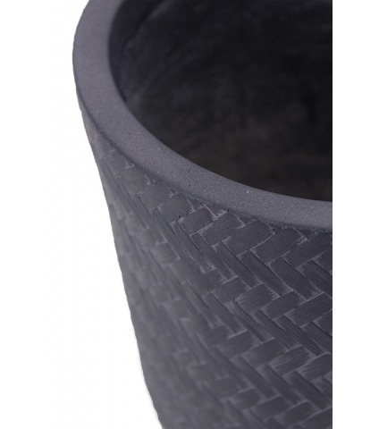 Pot rond anthracite structuré