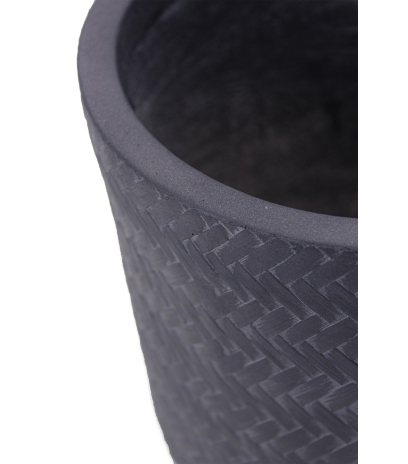 Pot rond anthracite structuré
