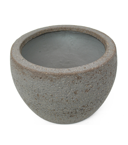 Pot gris en pierre reconstituée