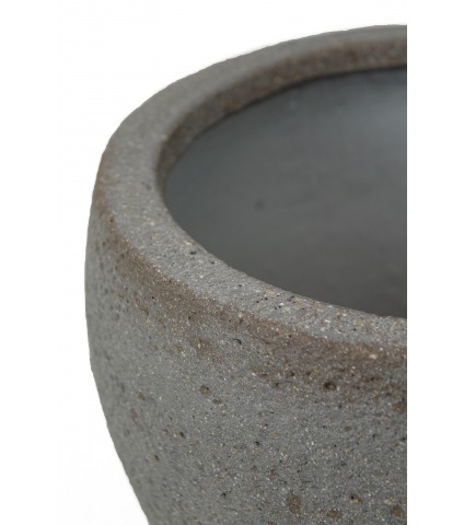 Pot gris en pierre reconstituée