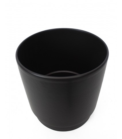 Pot rond noir en céramique