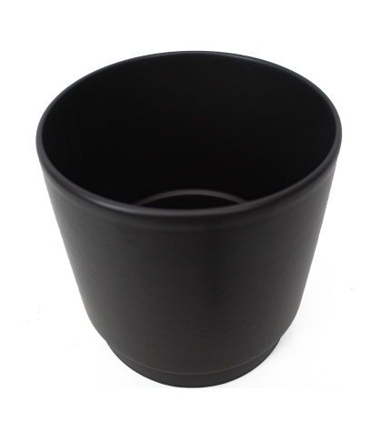 Pot rond noir en céramique
