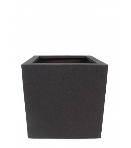 Bac à fleur cubique fibre noir