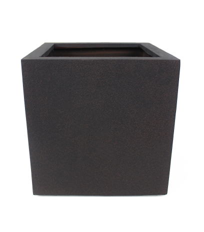 Bac à fleur cubique fibre noir