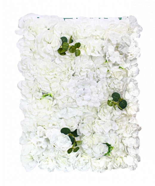 Mur de roses artificielles blanches