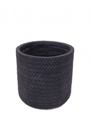 Pot rond anthracite structuré