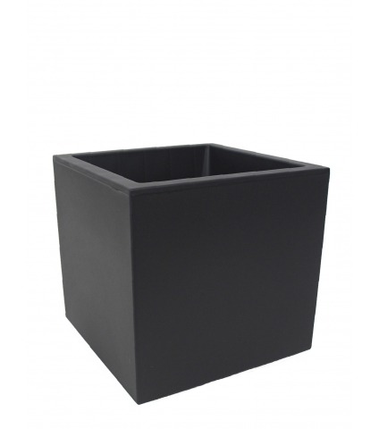 Bac à fleurs noir à roulettes