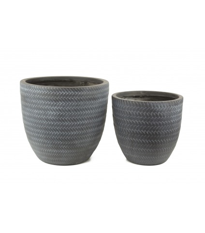 Pot en fibre motif chevrons