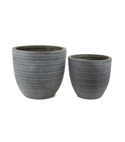 Pot en fibre motif chevrons