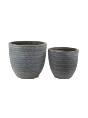 Pot en fibre motif chevrons