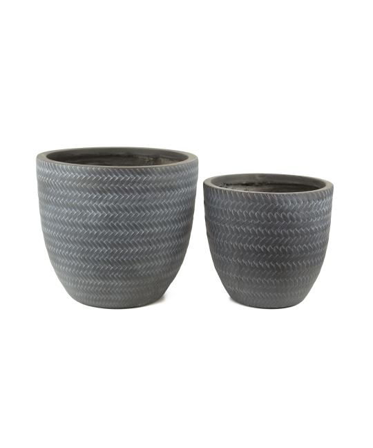 Pot en fibre motif chevrons