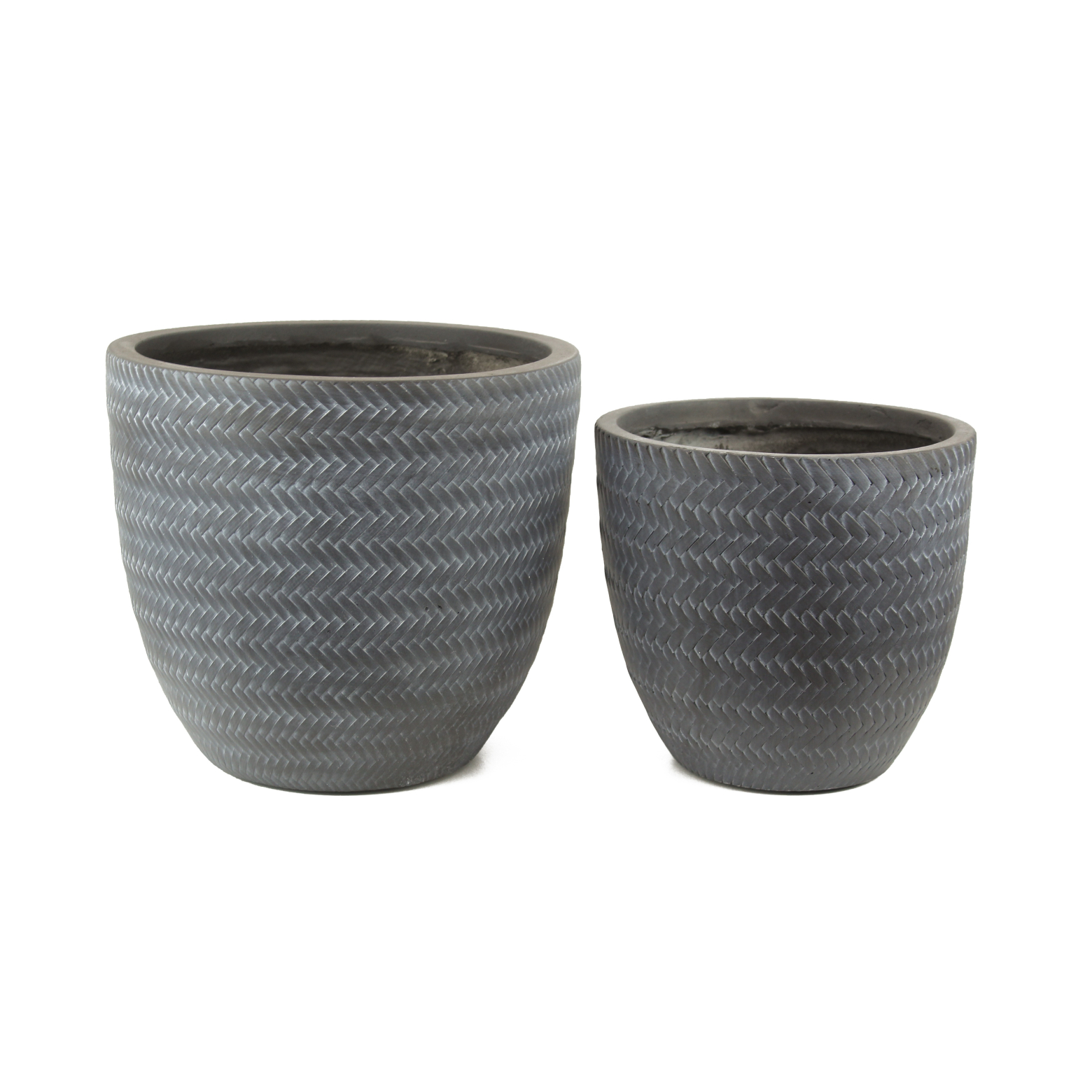 Pot en fibre motif chevrons
