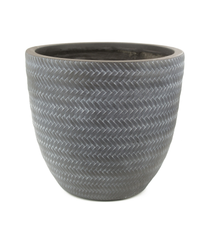 Pot en fibre motif chevrons
