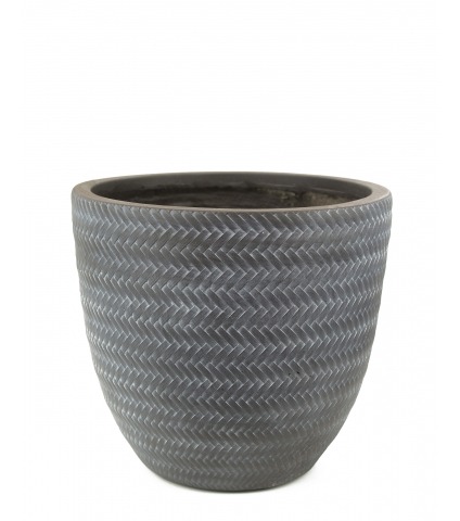 Pot en fibre motif chevrons
