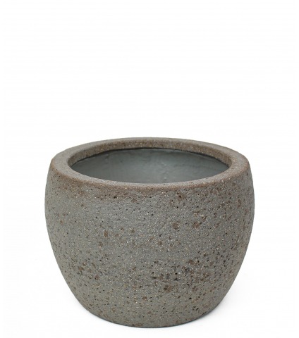 Pot gris en pierre reconstituée