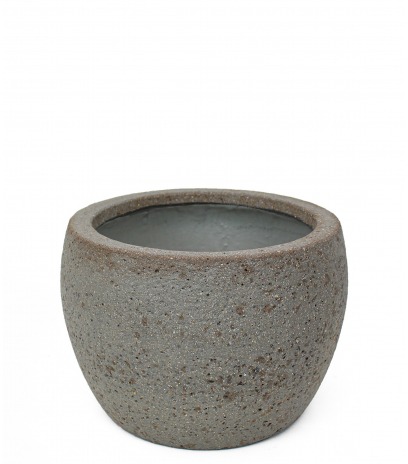 Pot gris en pierre reconstituée