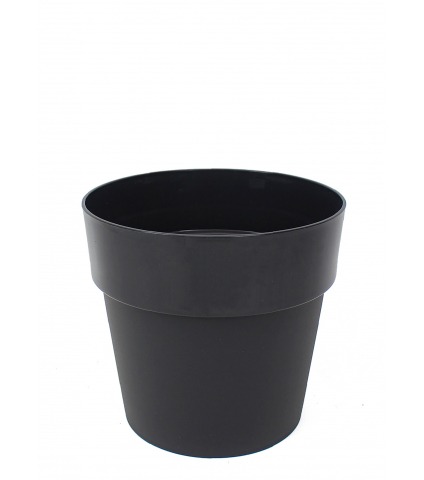 Pot rond plastique noir