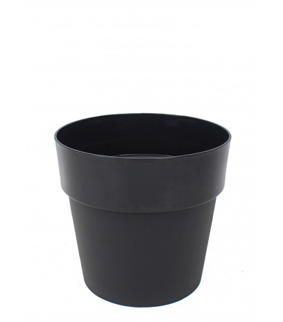 Pot rond plastique noir