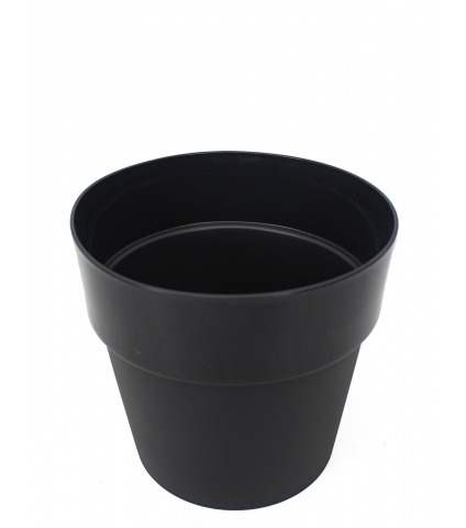 Pot rond plastique noir