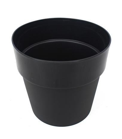 Pot rond plastique noir